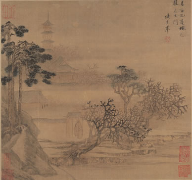 杖锡虞山北,春风忆旧游;翠厓云每集,丹壑水争流;染翰超怀素,哦诗 | 元·李瓒 春初奉寄海虞