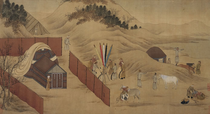 又玉沙清,瑶林映佳景,欣逢山驿;行行青不断,讶修眉天际,黛痕如拭 | 清·周之琦 大酺 舆行