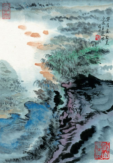 湘西斜日边,峭入几寻天;翠落重城内,屏开万户前;崖崚危溅瀑,林罅 | 唐·刘昭禹 晚霁望岳?
