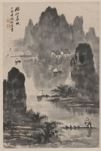 挽住垂杨系马;几上歌楼还下;一带云山,千层烟水,花落江南也;纵是 | 明末清初·李蒸 雨中花