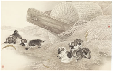 锦鳞绣羽;难传愁态颦妩;岸草际天,云影垂絮;人何许;谩并栏倚柱 | 宋·方千里 垂丝钓