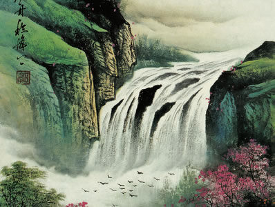 爽气生兰野;飘细雨、孤帆卸;蝉声曳树,燕飞掠水,远村如画;便桃笙 | 清·邹祗谟 塞垣春 初