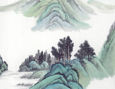 溪山无尽,廉州临摹,图成长卷;画仿巨然,上有丁未题款;原图早已归 | 当代·林修竹 陌上花