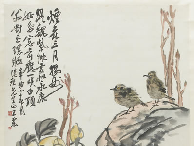寂寂花时闭院门(朱庆馀),空留莺语到黄昏(段成式)!蓬莱阙下长相 | 清末近现代初·许南英
