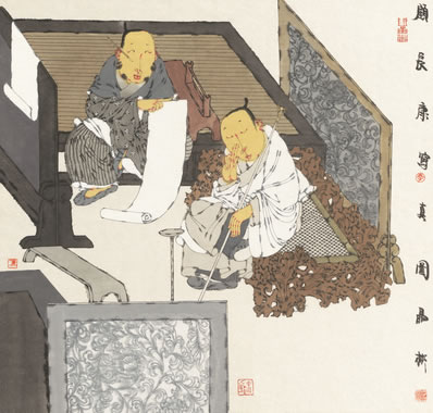 饥鹤拳苔,冻禽坠竹,虚堂似水无人;裹头兀坐,夜来残雪微晴;一卷楞 | 清·周星誉 庆清朝慢