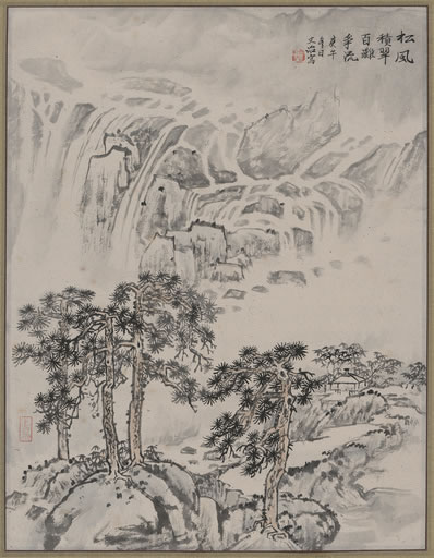 乔木荒城古渡头(皇甫冉),暮天初雁起沙洲(杜荀鹤);野烟秋水荒茫 | 明·张吴曼 沪城八景集