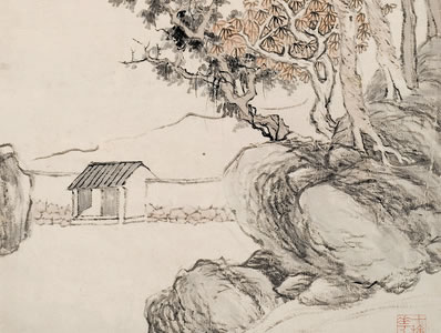冷云吹絮;恨片时遮断,斜阳归路;一带寒沙,赏酒旗轻,挂在晚烟疏树 | 清·李良年 解连环 同