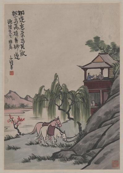柳臂飏丝,苔花凝础,斜阳犹惜晴短;客喷中夜笛,逆旅惊流燕;等閒韶 | 当代·汪洋 玲珑四犯