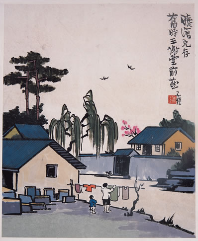 莲浴双鸳鸯,梧栖双凤凰;双舞蝶度墙,双飞燕归梁;倚栏人颦翠,忍泪 | 宋·赵汝燧 征妇叹