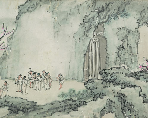 晓放端溪棹稳;似与武陵溪近;波含腊月寒晖,树发艳阳春信;开遍桃花 | 清·董元恺 斗百花 腊