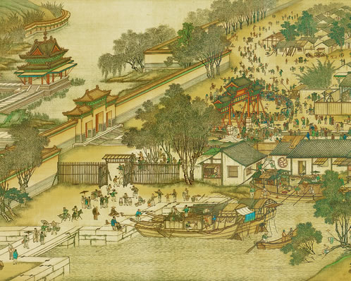廛市临江澨,涛声白昼寒;丹青卫公庙,紫翠锦林山;芹泮儒风盛,花封 | 明·陈琏 石首县