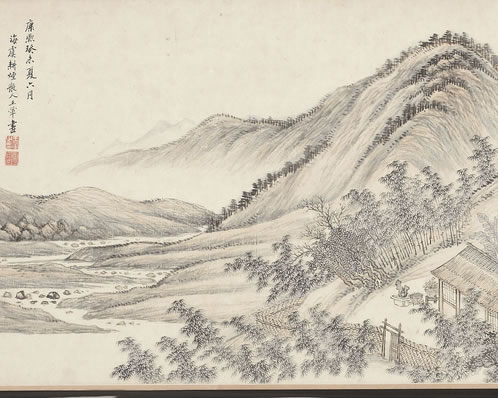 池塘过雨,林阴催晚,流水数里绉玉;扁舟一叶秋俱远,摇曳柳枝疏影, | 清·黄燮清 八归 题周