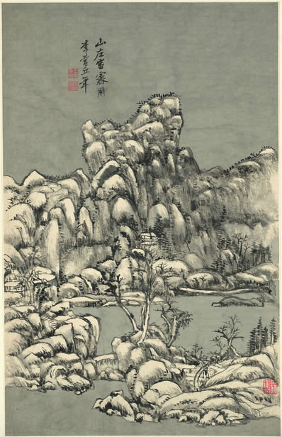绀露浓;映素空;楼观峭玲珑;粉冻霁英,冷光摇荡古青松;半规黄昏淡 | 宋·蒋捷 翠羽吟