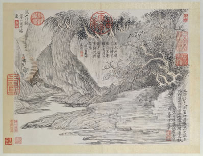 上客骊驹系;惊唤银屏睡起;困倚妆台,盈盈正解罗髻;凤钗垂,缭绕金 | 宋·晁补之 下水船
