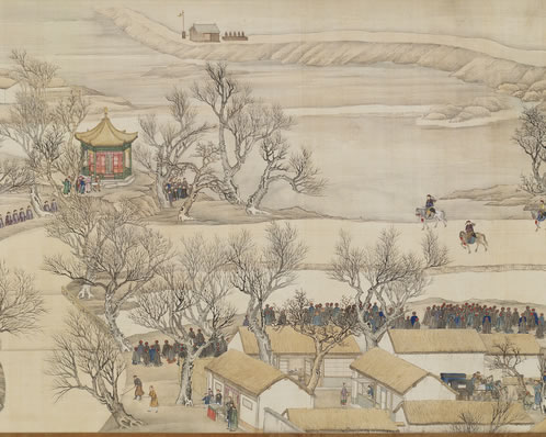 果腹竟何事,萧然曳屐行;閒共白云往,步寻流水声;墟烟凝雨重,耕犊 | 清·沈德潜 春日村行