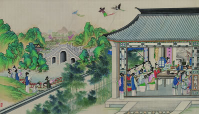 七里桥南一水通,不知遵曲入无穷;野花两岸无人采,我艇中流两岸中 | 明·湛若水 将由瓜洲往
