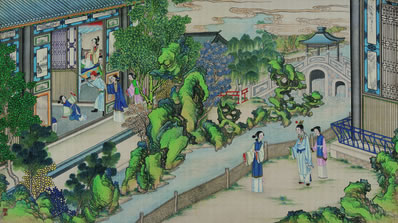 诸阮英游,尽千钟饮量,百丈词源;对舞春风,螺髻小双莲;念两处、登 | 宋·晁补之 金盏倒垂莲