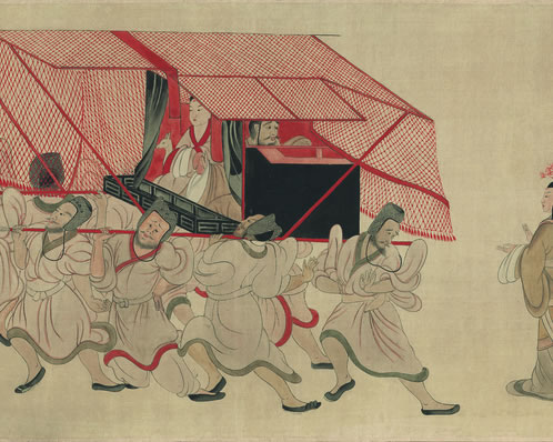 连朝疏雨过,溪涨欲临轩;涛响激松石,波流入草原;潺潺欹树拔,滚滚 | 原德 溪涨(明·李贤