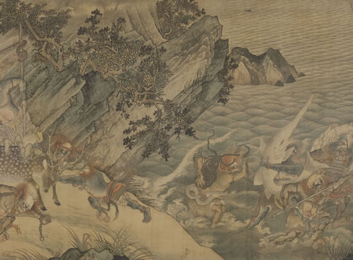 内人晓起怯春寒,轻揭珠帘看牡丹;一把柳丝收不得,和风搭在玉栏杆 | 唐·徐仲雅 宫词